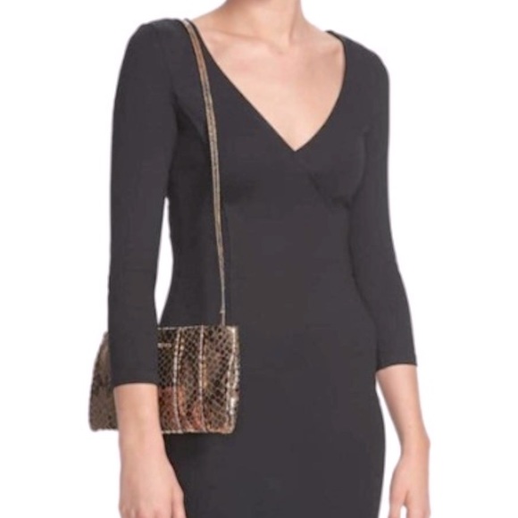 Nwt Michael Kors Daria Pleated Leather Clutch Metallic Silver Purse Handbag bag - Picture 4 of 6